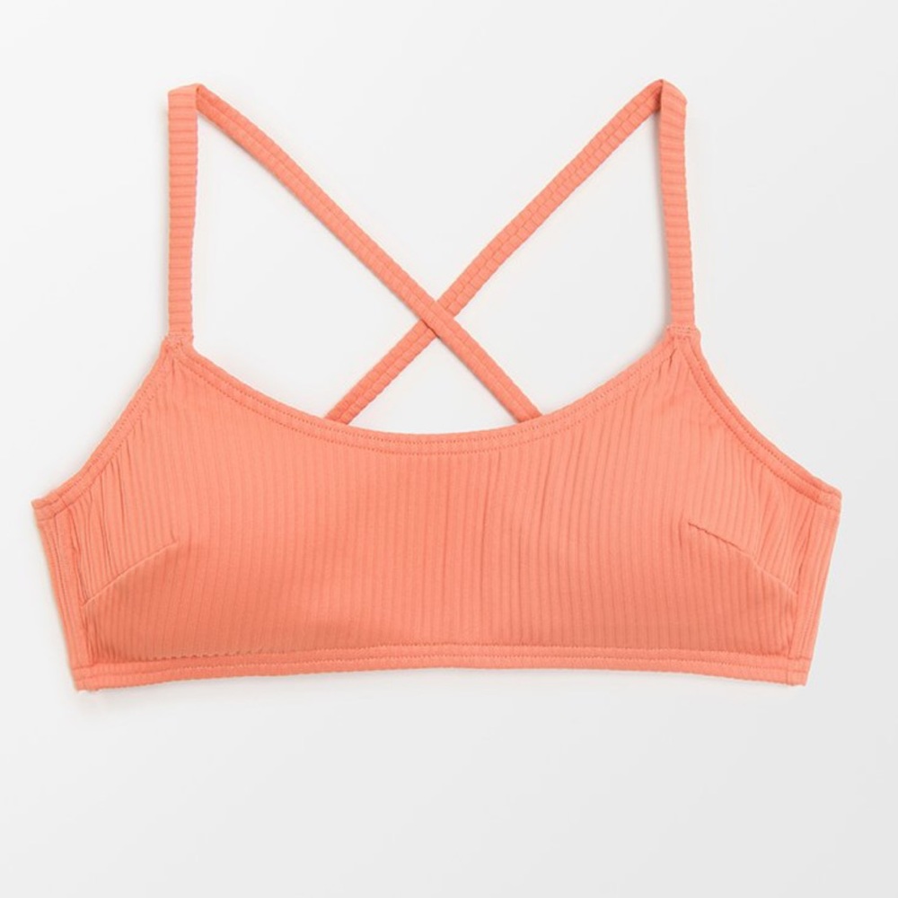 🌴Cupshe Ribbed Orange Bikini Top - Picture 2 of 8